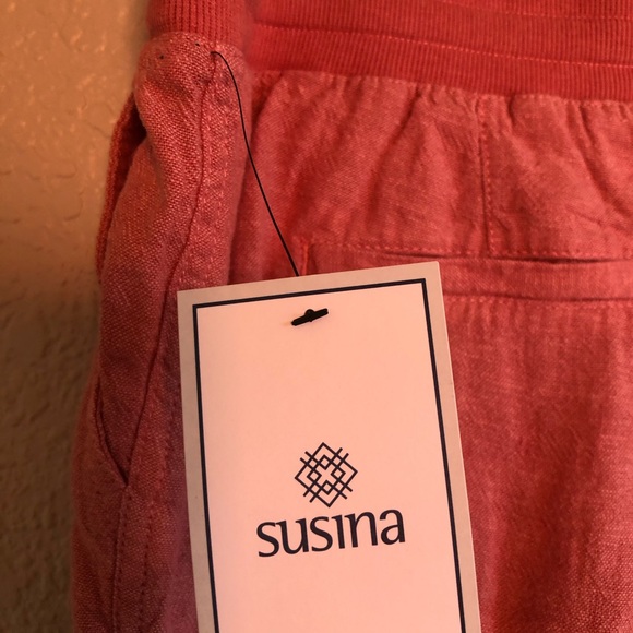 Susina Linen Blend Salmon Pants Nordstrom - Picture 4 of 8
